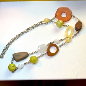 Vintage over the neck multi materials necklace